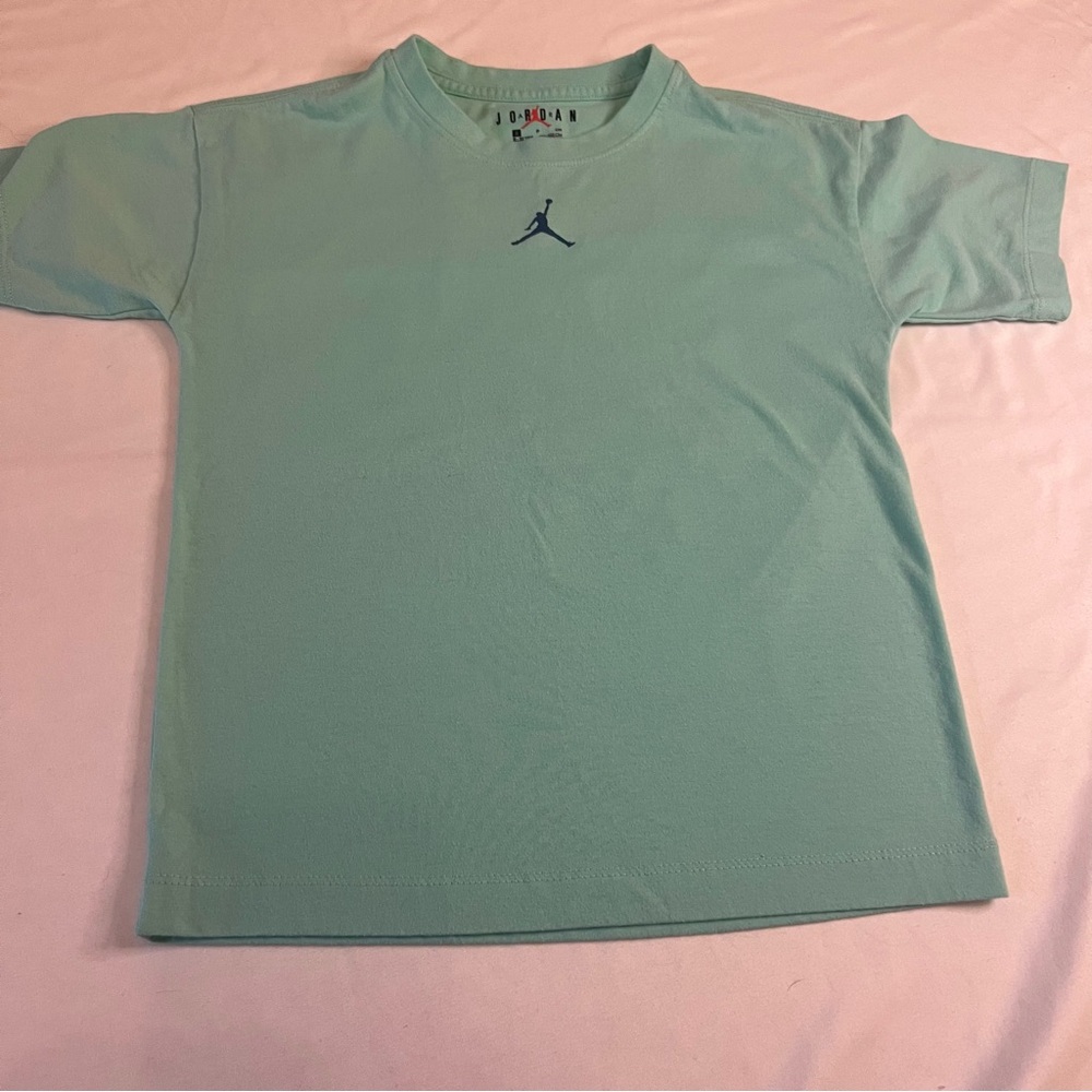 Jordan Youth Sm 8-10 Jumpman‎ Graphic Tee Aqua Blue Short Sleeve Athletic Shirt